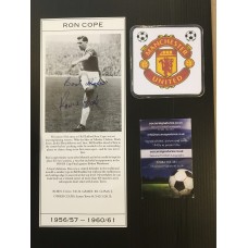 Signed picture of Ronnie Cope the Busby Babe & MANCHESTER UNITED footballer. 